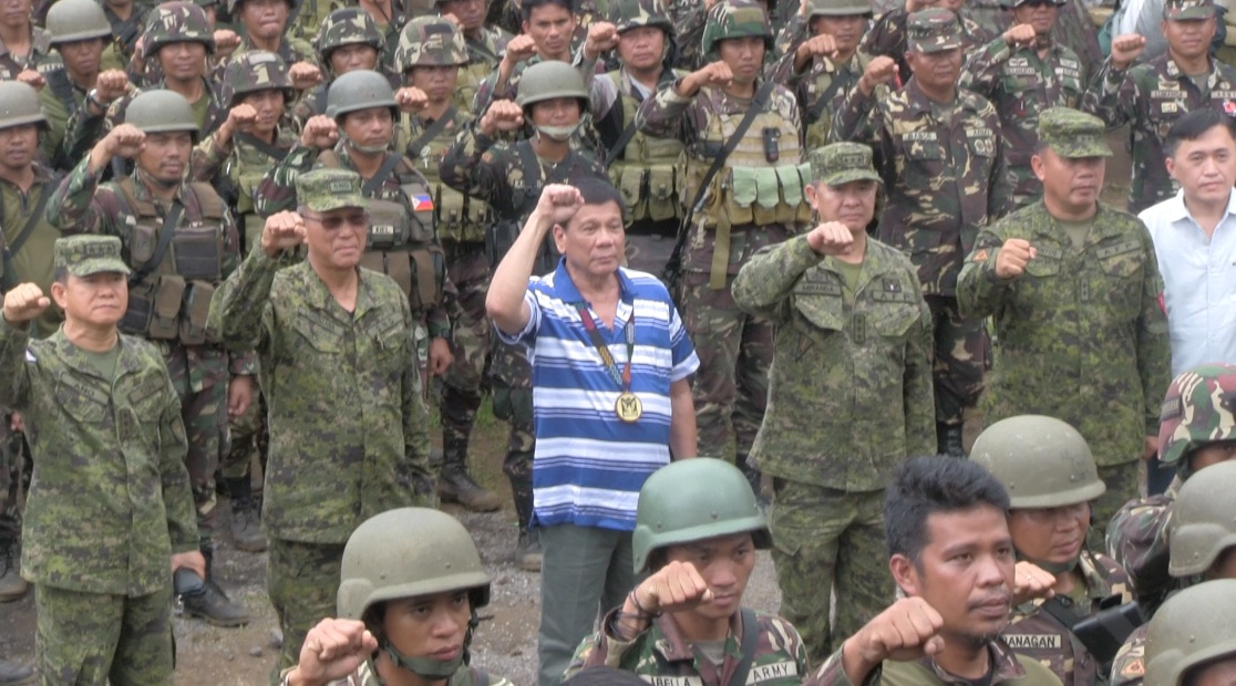 SUPPORT TALKS WITH LEFT. President Rodrigo Duterte asks the military to support his peace initiatives with communist rebels. Rappler photo  