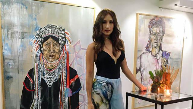 SOLENN HEUSSAFF. The actress launches her first art exhibit featuring 25 paintings and furniture, rugs, clothes, and jewelry that she designed. Photo by Vernise Tantuco/Rappler 