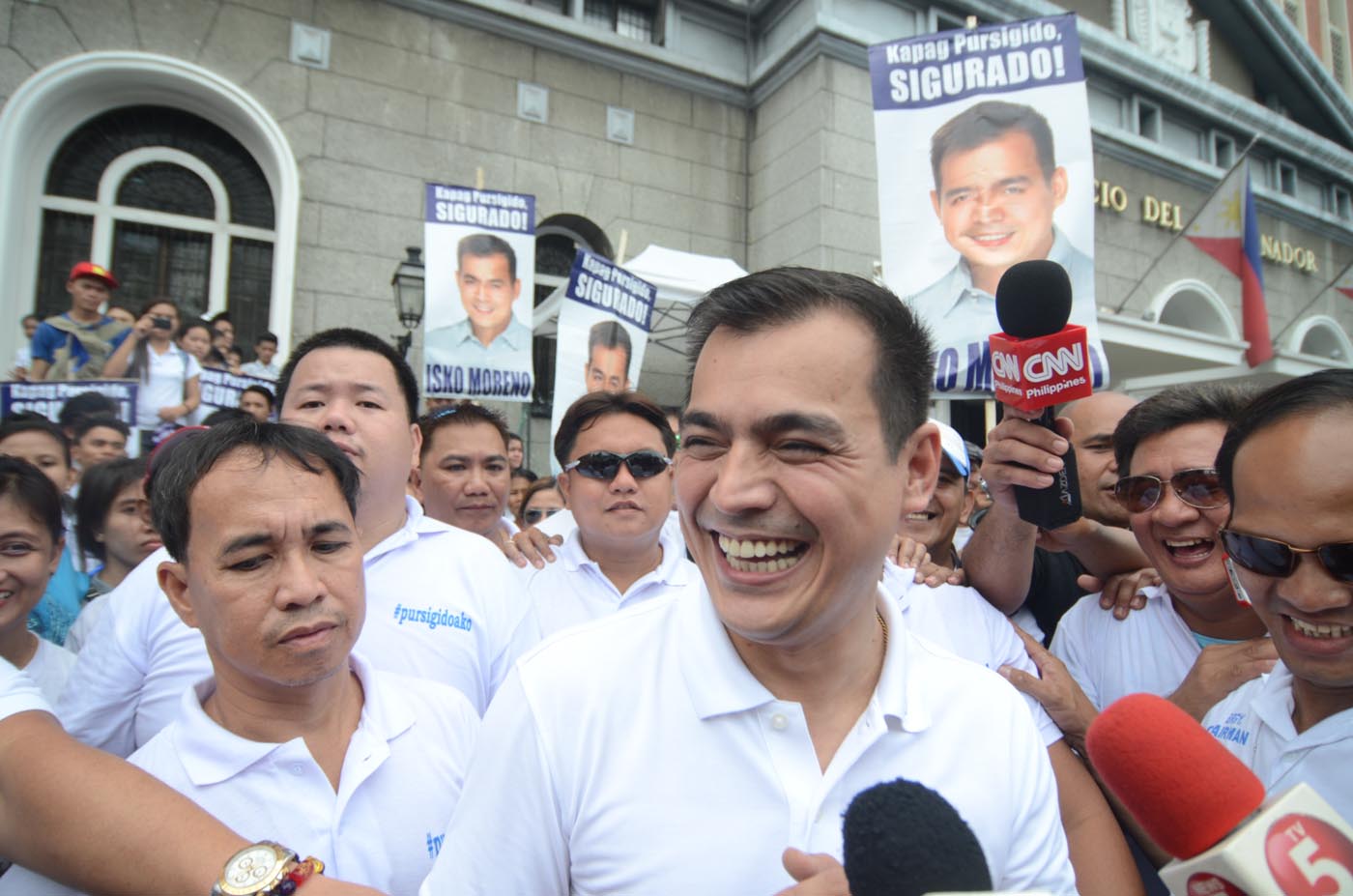 ADOPTED CANDIDATE. Manila Vice Mayor Isko Moreno has been announced as the 'adopted' senatorial bet of vice presidential aspirant Bongbong Marcos. Photo by Alecs Ongcal/Rappler 