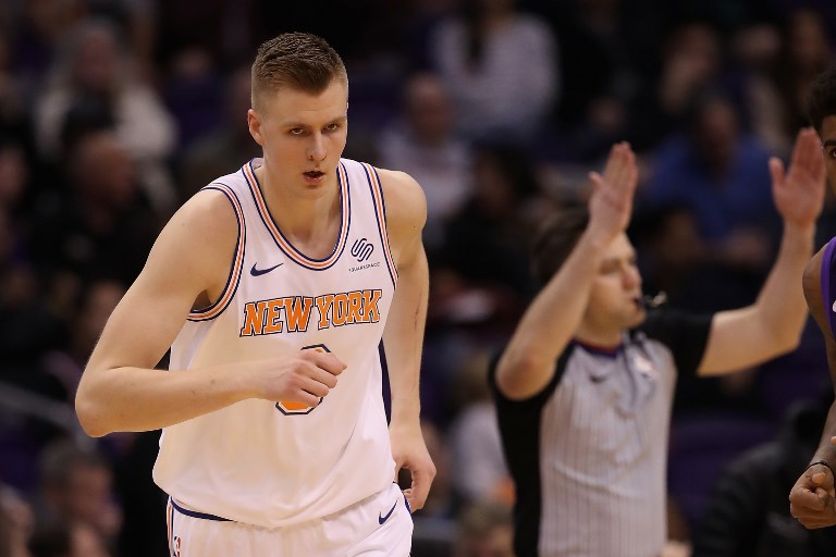 BIG PROGRESS. New York’s Kristaps Porzingis says he’s ‘getting itchy’ to return to the court. Photo by Christian Petersen/Getty Images/AFP   