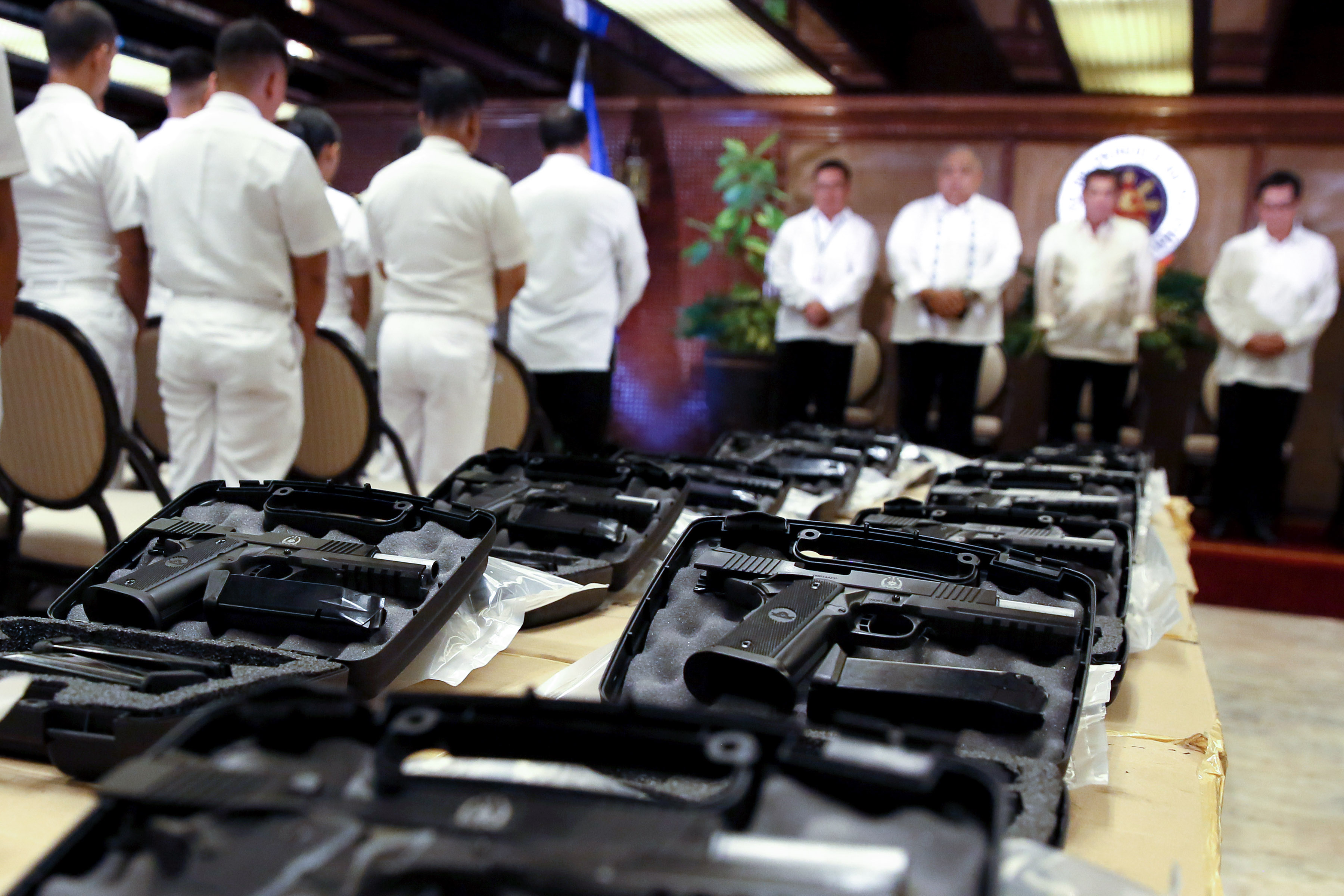 EMERGENCY PROCUREMENT. Emergency procurement was used for the purchase of 3,000 pistols given to soldiers by President Rodrigo Duterte on July 18, 2017. Presidential photo 