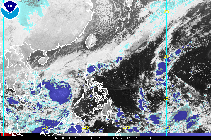 Satellite image of Typhoon Quiel (Nakri) as of November 9, 2019, 5:30 am. Image from NOAA 