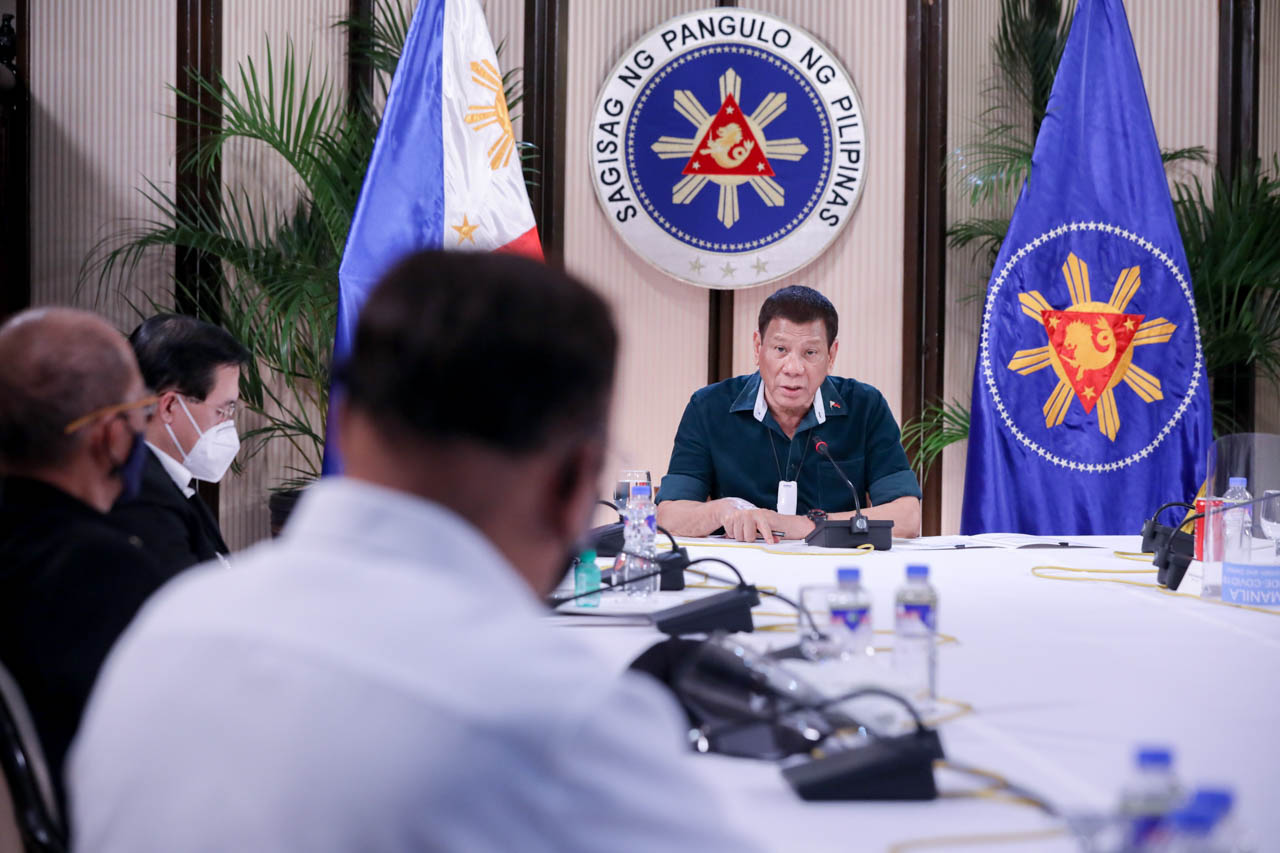 MESSAGING. President Rodrigo Duterte's public addresses almost always happen during or after his meetings with the coronavirus government task force. Malacañang photo 