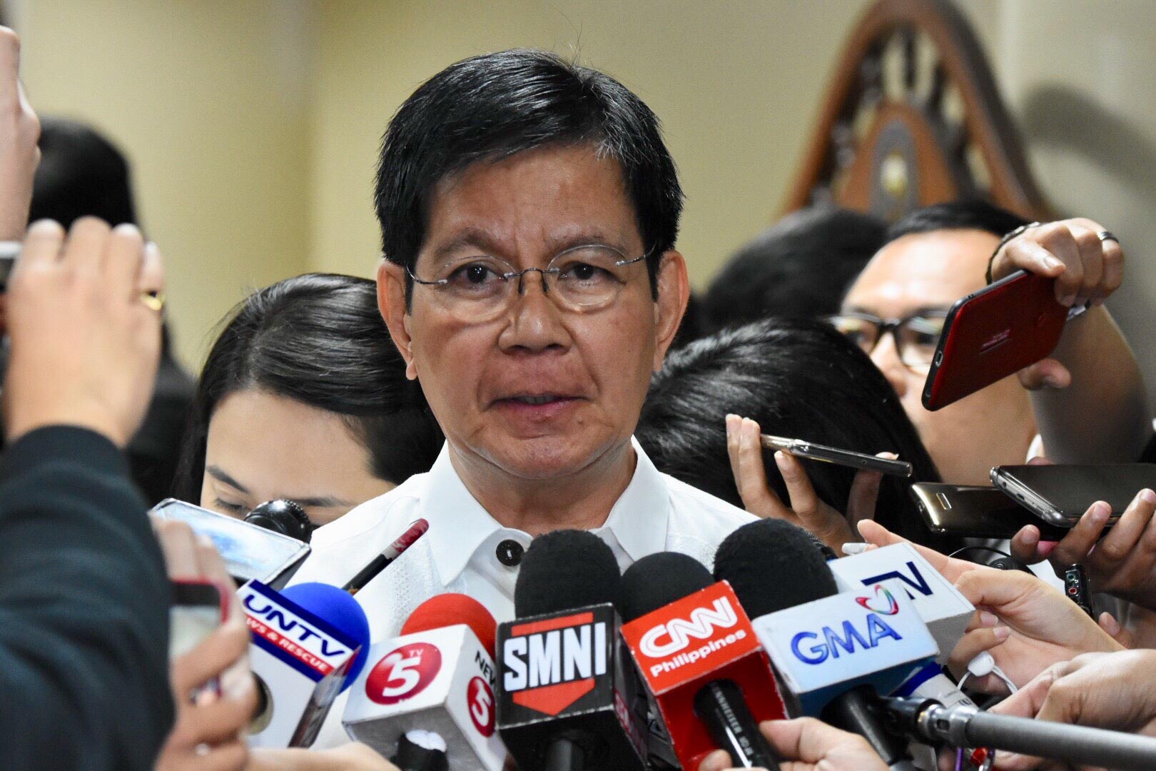 TROJAN HORSE? Senator Panfilo Lacson speaks to reporters after the 3rd Senate committee hearing on the hazing death of Horacio 'Atio' Castillo III. 