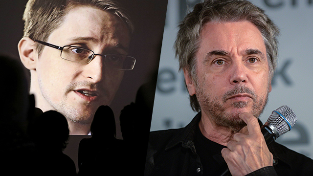 'EXIT.' Edward Snowden releases a song with French electronic artist Jean-Michel Jarre. Photo by JAKUB KAMINSKI/CHRISTIAN CHARISIUS/EPA 