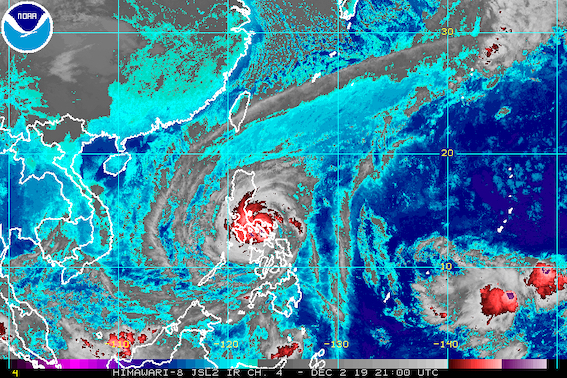 Satellite image of Typhoon Tisoy (Kammuri) as of December 3, 2019, 5 am. Image from NOAA 
