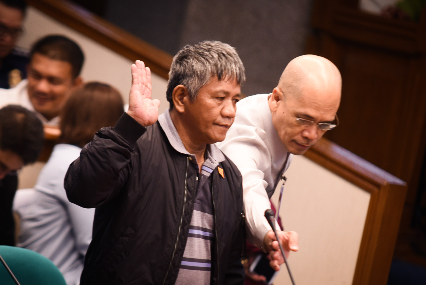 KEY WITNESS. Self-confessed hitman Edgar matobato during the Senate Committee on Justice and Human Rights inquiry on the spate of extrajudicial killings and summary executions on September 16, 2016. Photo by LeAnneJazul/Rappler 