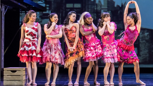 AMERICA. The song depicts the early days of immigration in the USA, as the Puerto Rican Shark girls convince one of their own that Manhattan is better than San Juan. Photo by Johan Persson 