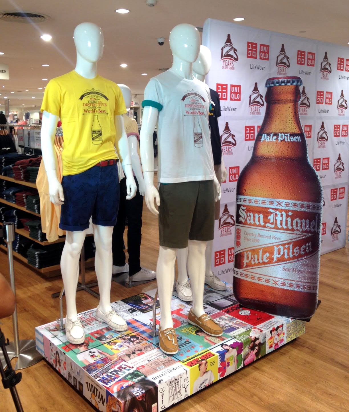 YEAR-LONG PARTNERSHIP. Unlike with the Jollibee t-shirt line that is available for only a season, the Uniqlo-San Miguel Pale Pilsen t-shirts are available until the third quarter of 2016. All photos by Lynda C. Corpuz / Rappler  