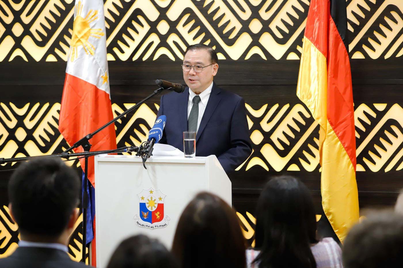 FOREIGN Secretary Teodoro Locsin Jr delivers a speech at the inauguration of the Philippine embassy in Berlin on February 18, 2019. Photo by Carol Ramoran /Rappler 