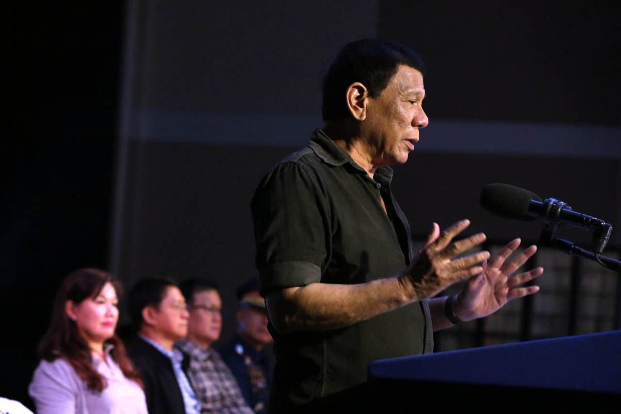 DUTERTE'S CHOICE. President Rodrigo Duterte reveals some names in his 2019 Senate slate. Malacañang photo 