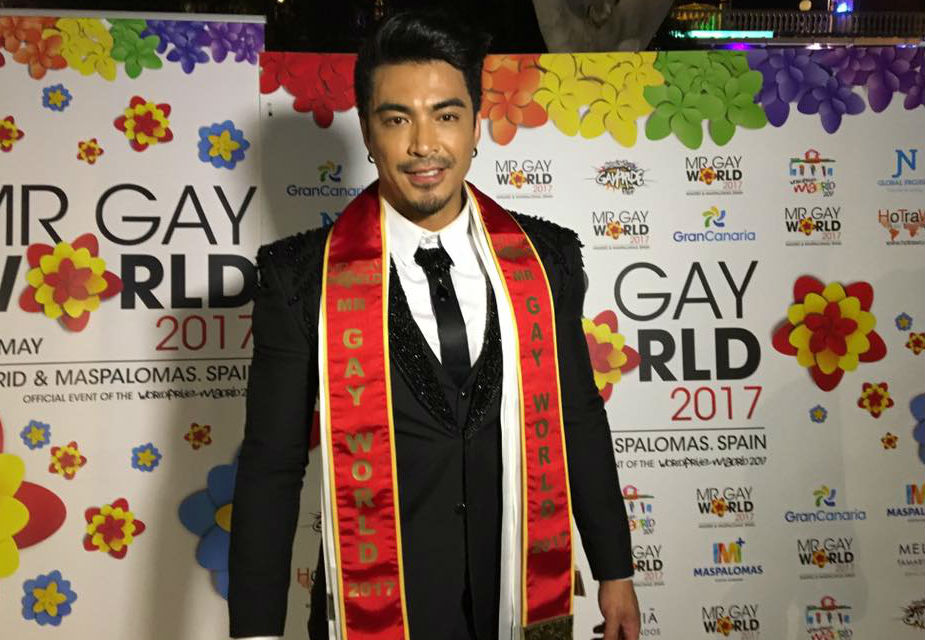 MR GAY WORLD 2017. The Philippines' John Raspado wins the title in Spain. Photo from Facebook/Mr Gay World   