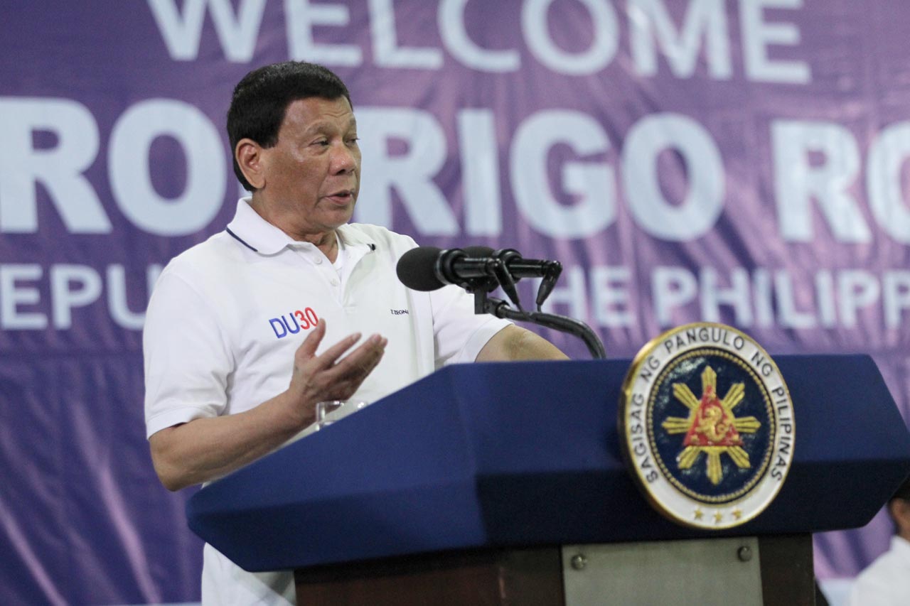 FACING OUTRAGE. President Rodrigo Duterte is blasted for calling God 'stupid.' Malacañang file photo 