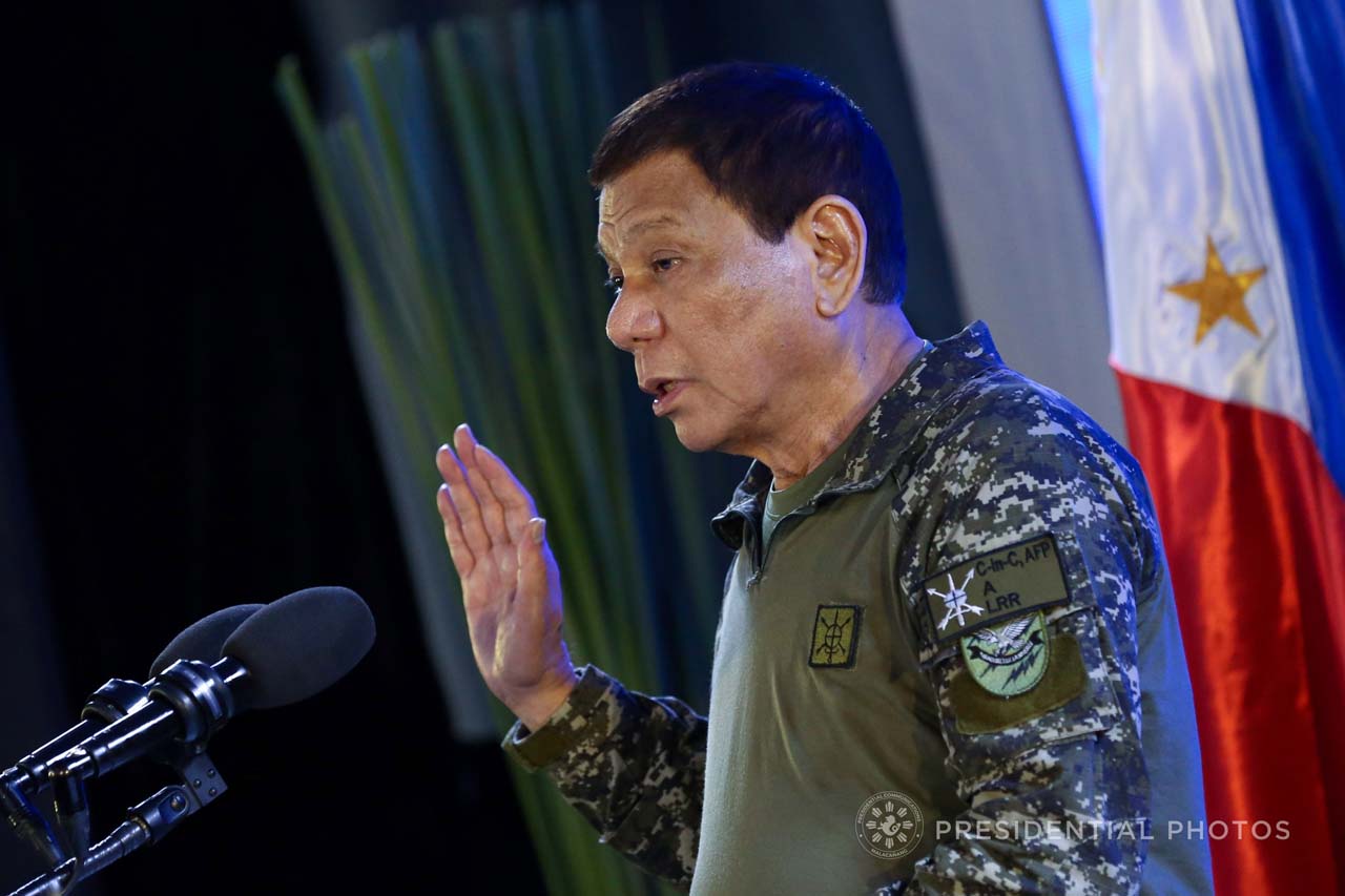 ASSESSING DRUG WAR. President Rodrigo Duterte talks about his drug war. Malacañang photo 