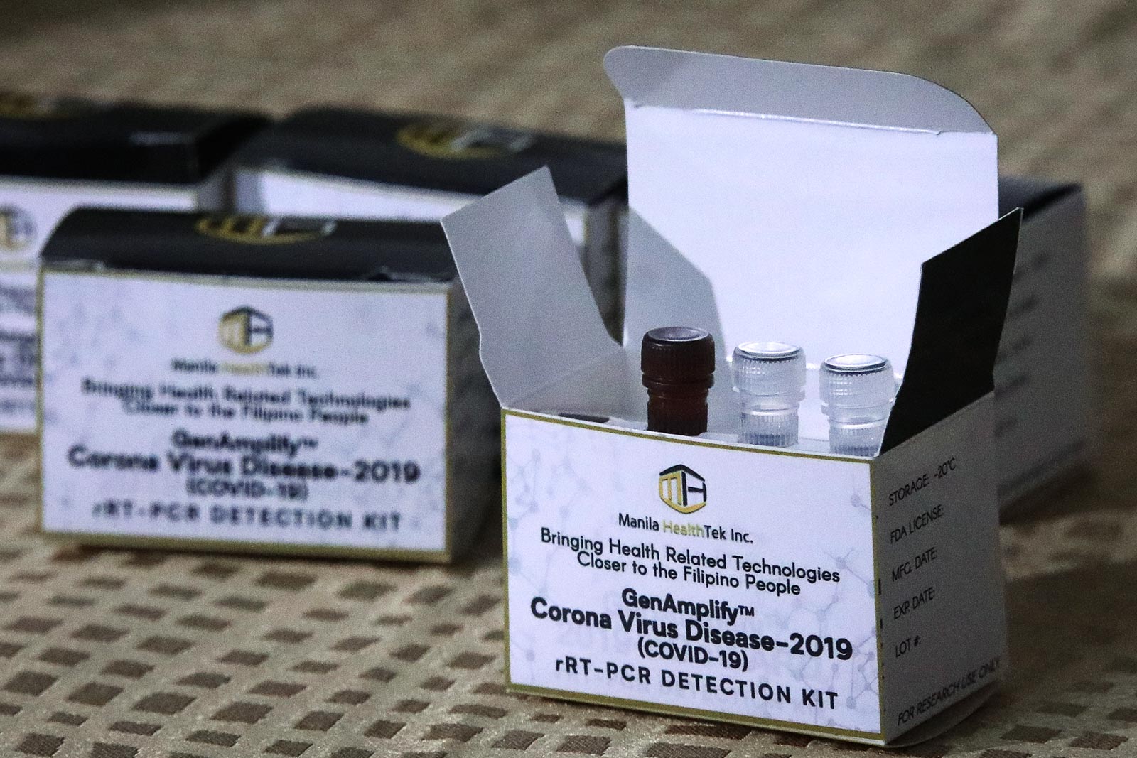 COVID-19 TEST KIT. A sample of the UP-developed novel coronavirus detection kit as presented to media during a press briefing held at the Philippine Gerome Center on March 12, 2020. Photo by Darren Langit/Rappler  