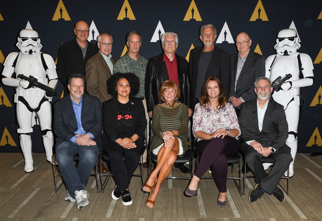 VISUAL TEAM. Visual effects artists and producers attend The Academy Of Motion Picture Arts And Sciences Hosts Galactic Innovations: Star Wars And Rogue One event at the Samuel Goldwyn Theater on June 27, 2019 in Beverly Hills, California. Photo by Robyn Beck / AFP 