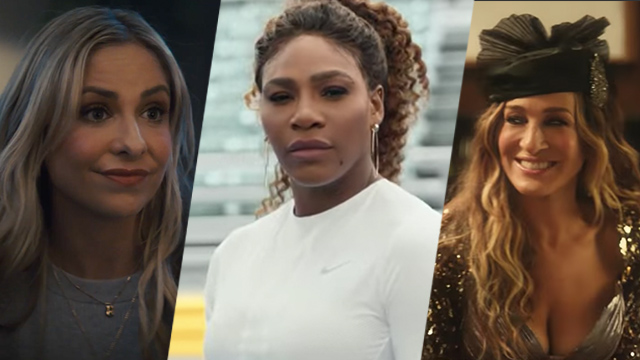 SUPER BOWL ADS. Many of the ads focus on women empowerment as shown by Sarah Michelle Gellar, Serena Williams, and Sarah Jessica Parker. Screenshots from YouTube/Bumble/Olay/Stella Artois  