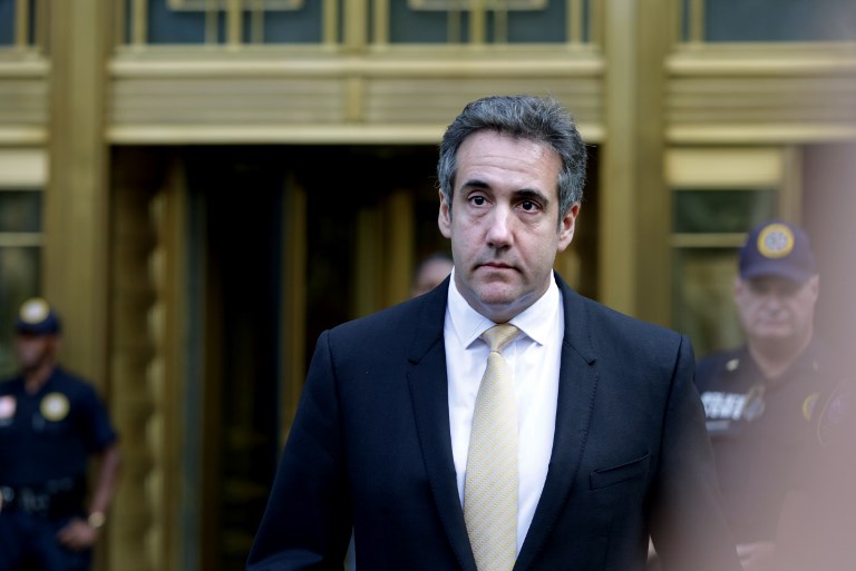 THIRD DAY. In this file photo, Michael Cohen exits the Federal Courthouse on August 21, 2018 in New York City. File photo by Yana Paskova/Getty Images/AFP 