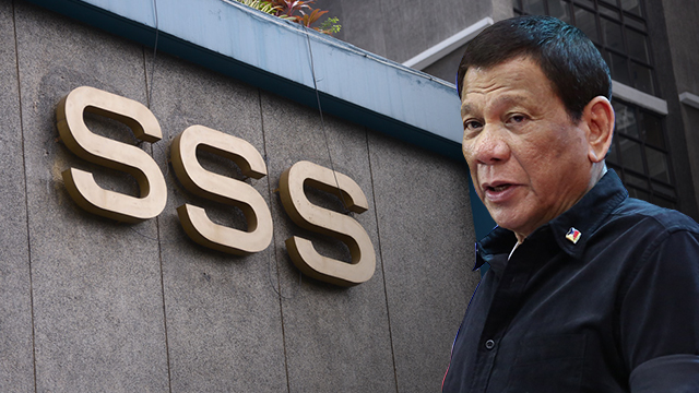 NEW LAW. Duterte signs a law meant to ensure the longterm viability of the SSS fund, which will supply Filipinos with their pension when they retire. Duterte file photo from Malacañang, SSS file photo by Jansen Romero/Rappler  