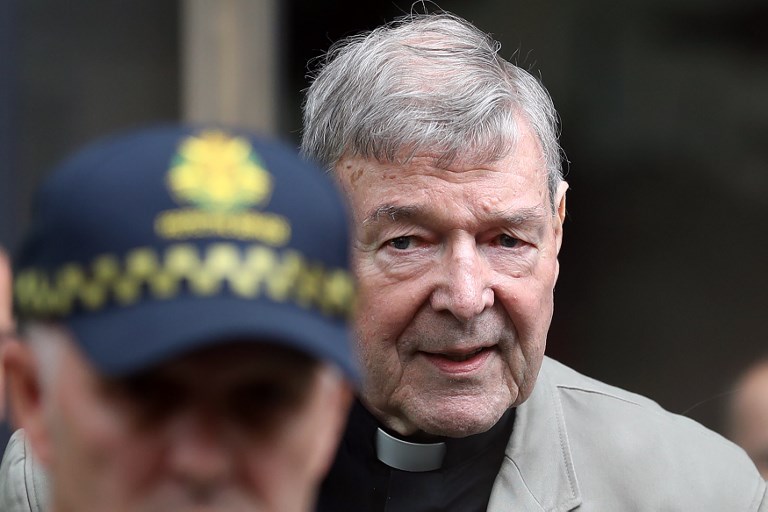CONVICTED. File photo of Cardinal George Pell leaving the County Court of Victoria.
Photo by Con Chronis/AFP  