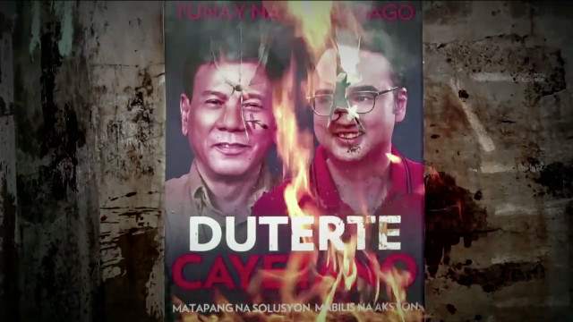TANDEM AD. A new Duterte-Cayetano ad warns against attempts to resist the 'true change' they promise to bring about in the country. Screengrab from Facebook 