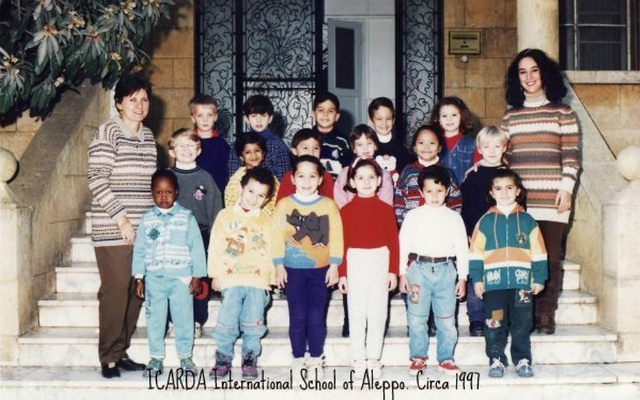 WELCOMED. The author (2nd row, 2nd to the right) with her Kindergarten 2 class in Aleppo, Syria. Photo courtesy of Migel Estoque.