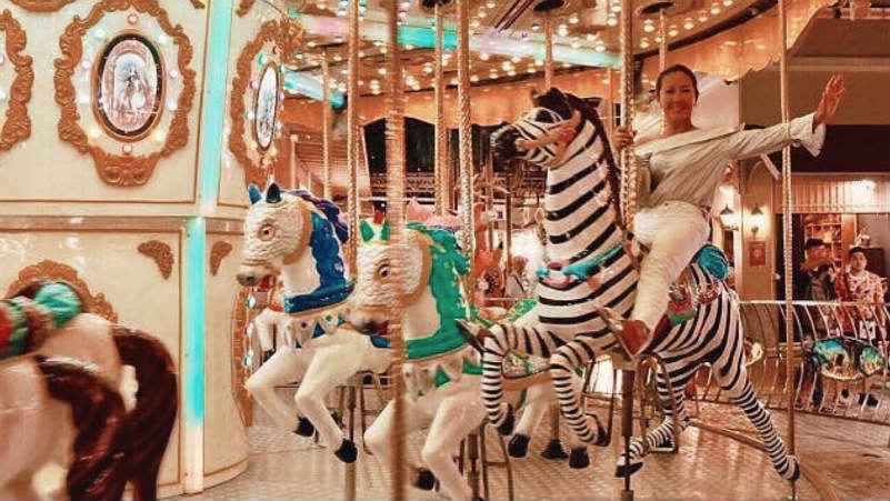 SILENCE. 'Life is like a merry-go-round. Remember to ride with the eyes of a child & stay happy!' Korina captions this photo. Screenshot from Korina Sanchez' Instagram account 