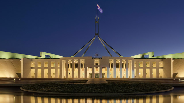 DATA BREACH. Parliament House from Wikipedia by author Thennicke. 