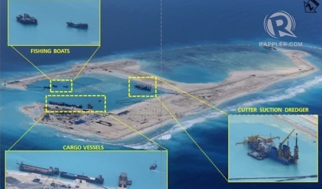 AIRSTRIP. China is building in Fiery Cross Reef its first airstrip in the Spratlys 