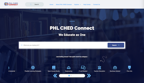 Screenshot from the PHL CHED Connect website 