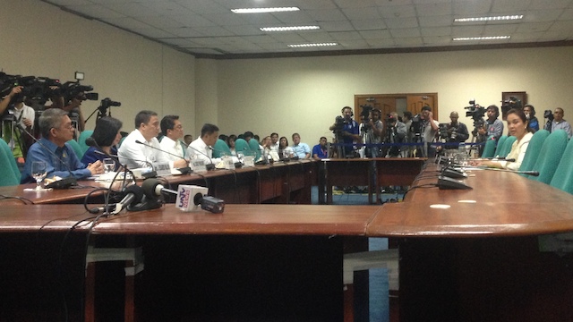 GRILLED: Members of the Philippine panel attend a Senate hearing on EDCA