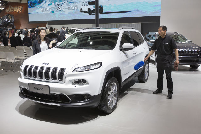 RECALL. A file photo dated April 20, 2014 showing a Jeep Cherokee SUV readied for display as Auto China 2014 opens for media day at the China International Exhibition Center in Beijing, China. File Photo by Adrian Bradshaw/EPA 