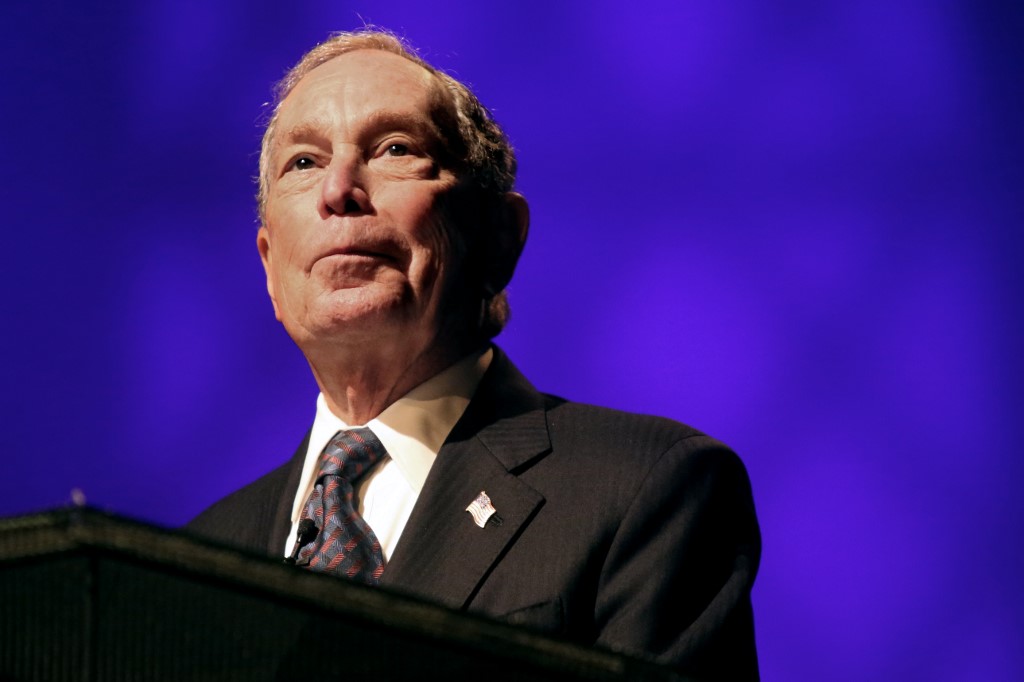 CANDIDATE. In this file photo taken on November 17, 2019, Michael Bloomberg speaks at the Christian Cultural Center in New York City. Photo by Yana Paskova/Getty Images North America/AFP 