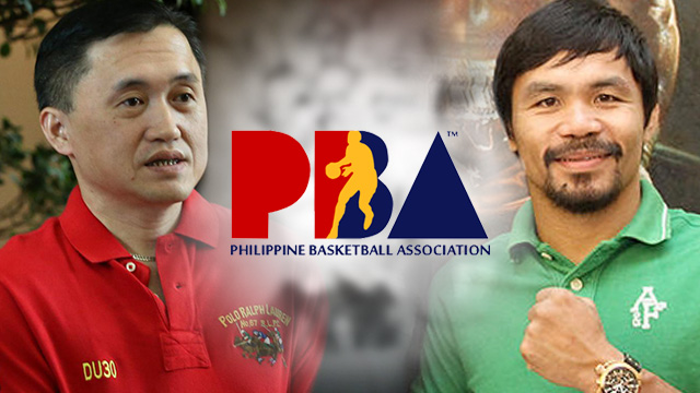 FROM DOWNTOWN. Bong Go and Manny Pacquiao will try to shoot the lights out in the 2018 PBA All-Star Week. Graphic by Rappler 