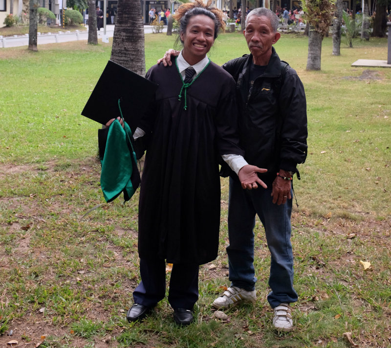 GRADUATION. Rusty Quintana on his graduation day with his father, Rodolfu Quintana. 
