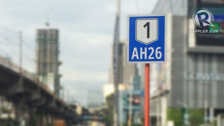 AH26. A marker for the AH26 (Asian Highway-26) route can be seen along EDSA. Michael Bueza/Rappler