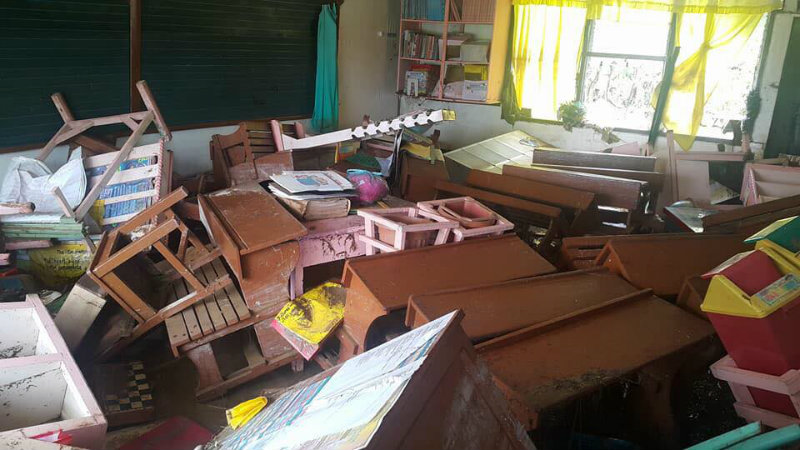 WASHED OUT. Teachers from Kabasalan SPED Center did not expect the flood waters to reach as high as the prepositioned electronic devices. School amplifiers, printers, photocopiers are all washed out.  