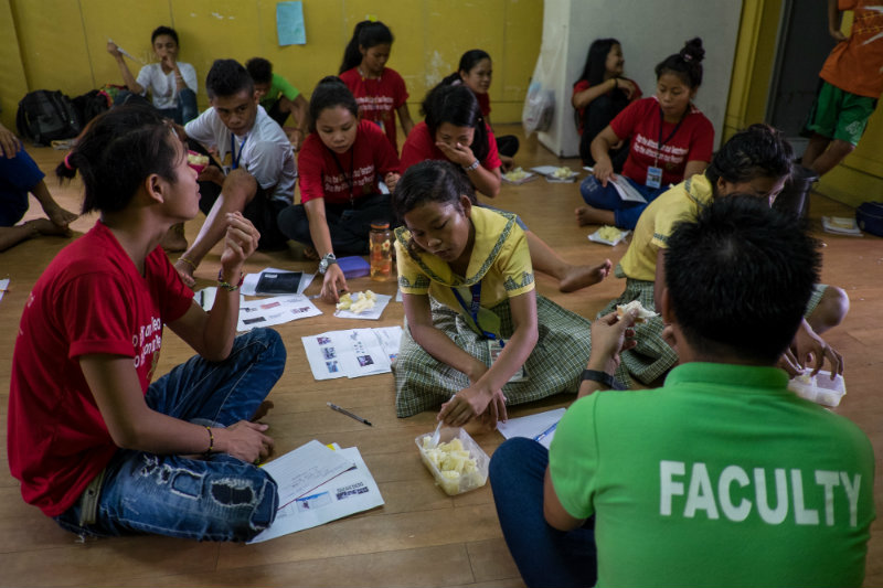 BAKWIT SCHOOL. An alternative learning venue opens up for Lumad children who have set up protest camps at the University of the Philippines Diliman. All photos by Mark Saludes