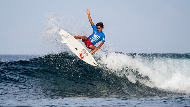 SURF'S UP. Local shredder John Talong spent most of the heat above the lip. Will Hayden-Smith/Association of Surfing Professionals.