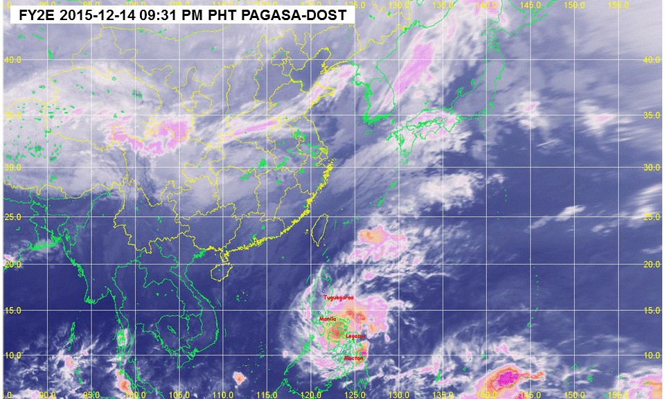 EYE OF THE STORM. In its bulletin issued 11 pm on Monday, December 14, PAGASA says Typhoon Nona is located about 100 km East Northeast of Romblon, Romblon (12.7°N, 123.2°E) as of 10 pm. Image by PAGASA-DOST 