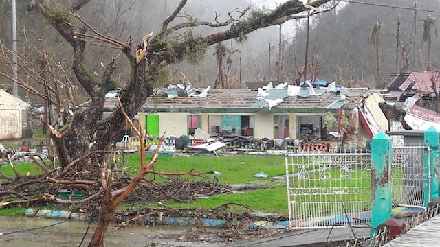 A Rolly-damaged school in Catanduanes. Photo courtesy of Educo 