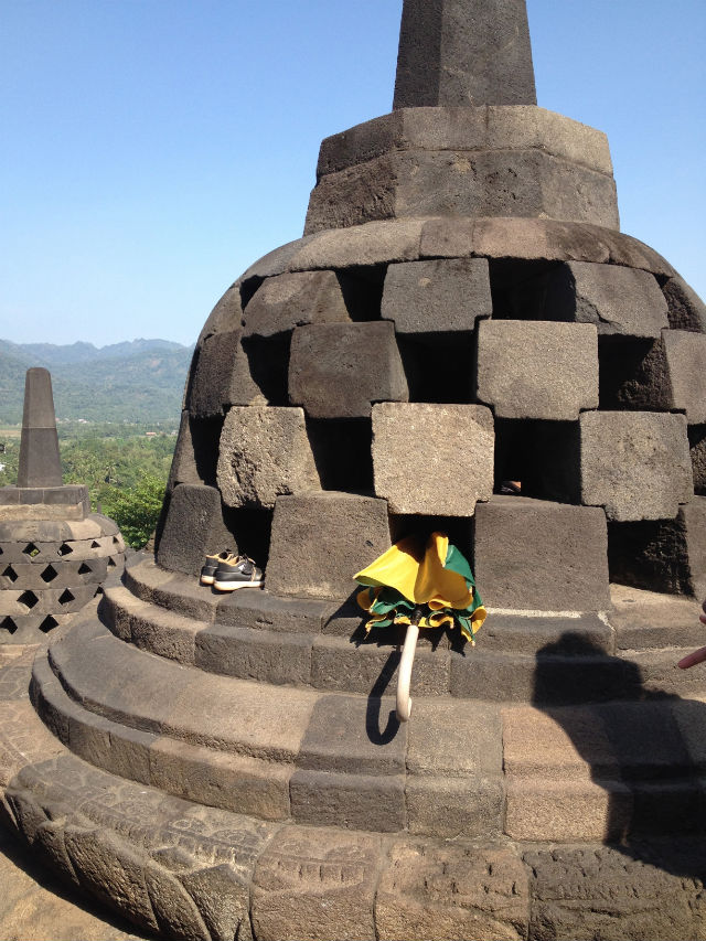 TEMPLE RUN. Do not forget to bring an umbrella to avoid the heat when visiting Yogyakarta's temples