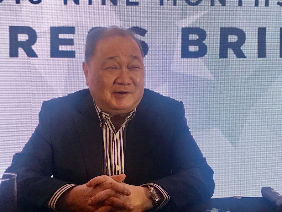 NOT THREATENED? Tycoon Manny Pangilinan says it may take a while before the 3rd telco player can disrupt the market. Photo by Ralf Rivas  