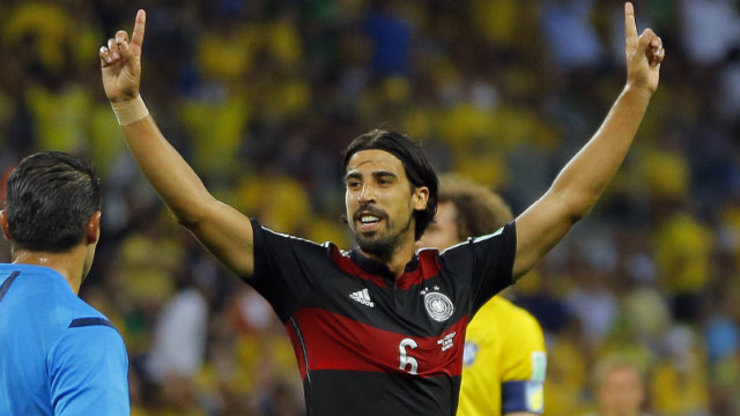 TOP MOMENT. Germany's Sami Khedira celebrates after scoring at the 29th minute. It was the top social moment both on facebook and twitter. Photo by Robert Ghement/EPA