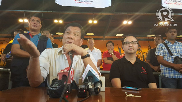 2016 TANDEM. Rodrigo Duterte and Alan Peter Cayetano answer questions from Cebu media on January 7, 2016. Photo by Pia Ranada/Rappler 