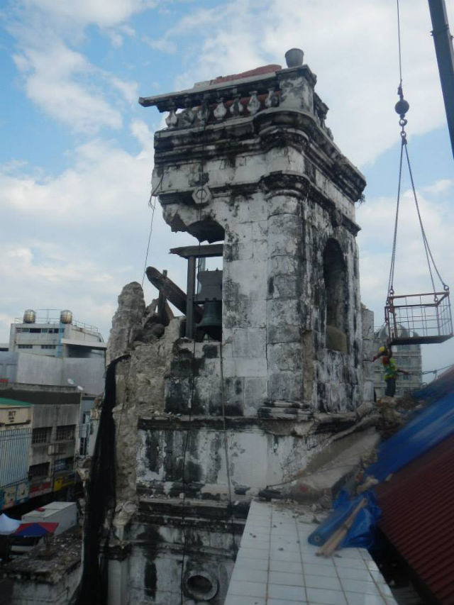 DESTRUCTION. The ruined belfry