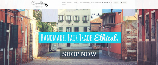 FAIR TRADE. Cambio Market launched in October 2015. Screenshot of the Cambio Market website.