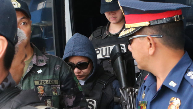 MORE MEDICAL ISSUES. Janet Lim Napoles fails to meet the original deadline for her affidavit because of her medical issues. File photo of Napoles in Camp Crame courtesy of the PNP PIO. 