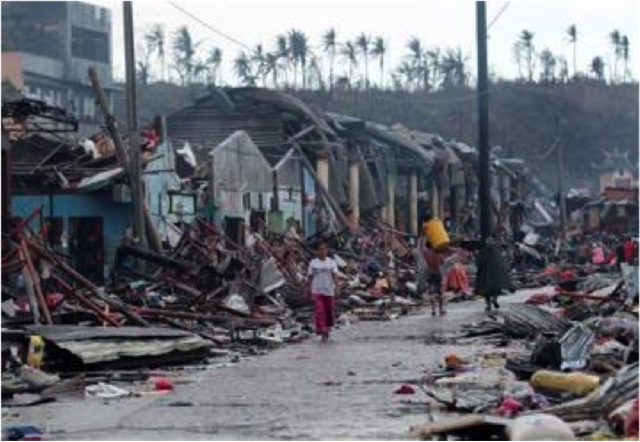 BATTERED DAANBANTAYAN. The damage left by supertyphoon Yolanda is evident in Daanbantayan, Cebu. Image from the France Philippines - United Action press kit 