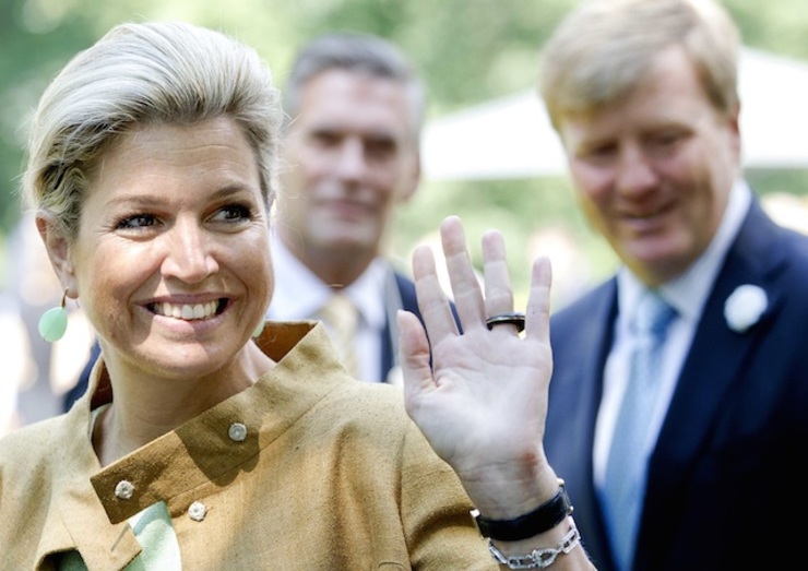WORLD CUP DILEMMA. Will Argentine-born Dutch Queen Maxima (L) root for her birth country's team in the World Cup semifinals, or will she be siding with the Oranje? In this file photo, the Queen and her husband, King Willem-Alexander (R), are pictured during an event in Driebergen, The Netherlands, 26 June 2014. Sander Koning/EPA